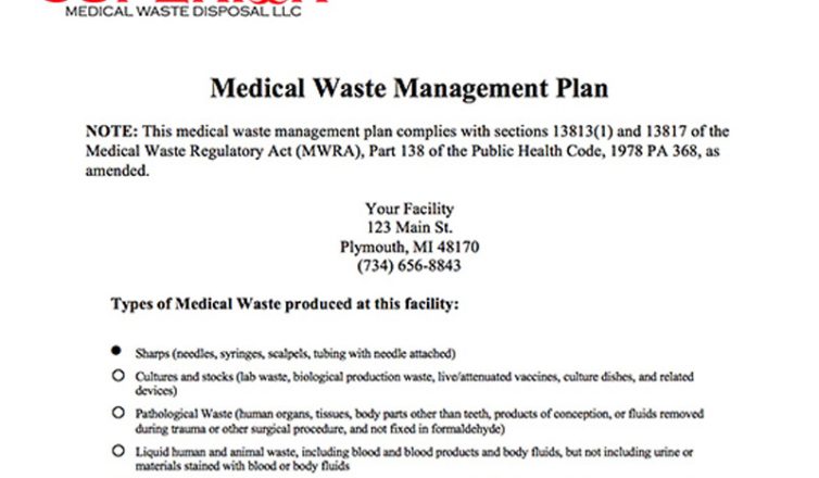 medical waste disposal management plan