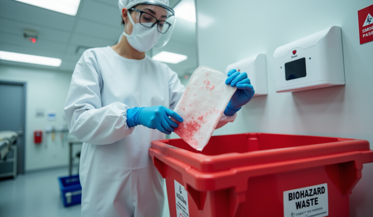 best practices for using a biohazard garbage can in healthcare