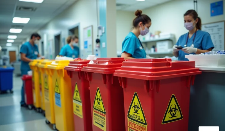 master biohazard waste container use for healthcare compliance