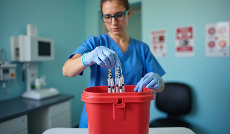 best practices for needle container disposal in healthcare facilities