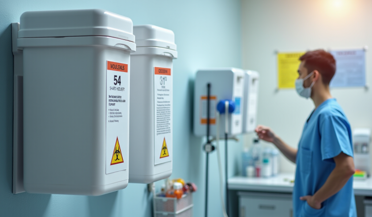 optimize sharps container mounting height for safety and compliance